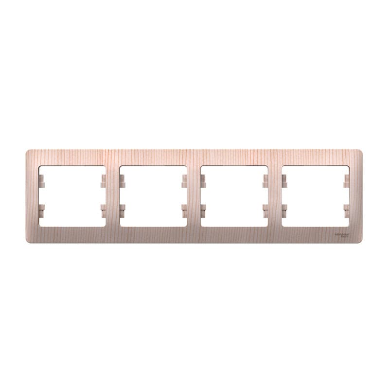 Рамка 4-местная Schneider Electric Glossa рисунок сосна GSL001504 для блока из четырех устройств