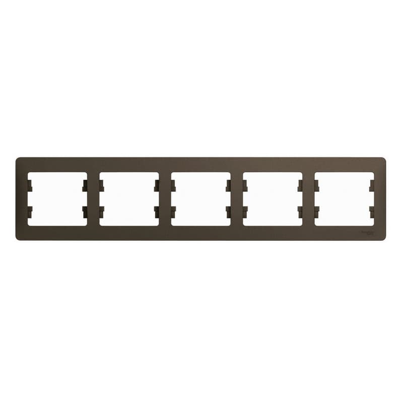 Рамка 5-местная Schneider Electric Glossa цвет шоколад GSL000805 для большого блока из пяти устройств