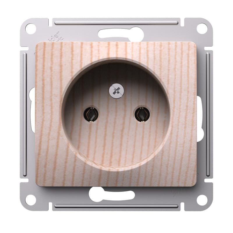 Розетка без заземления Schneider Electric Glossa рисунок сосна GSL001541