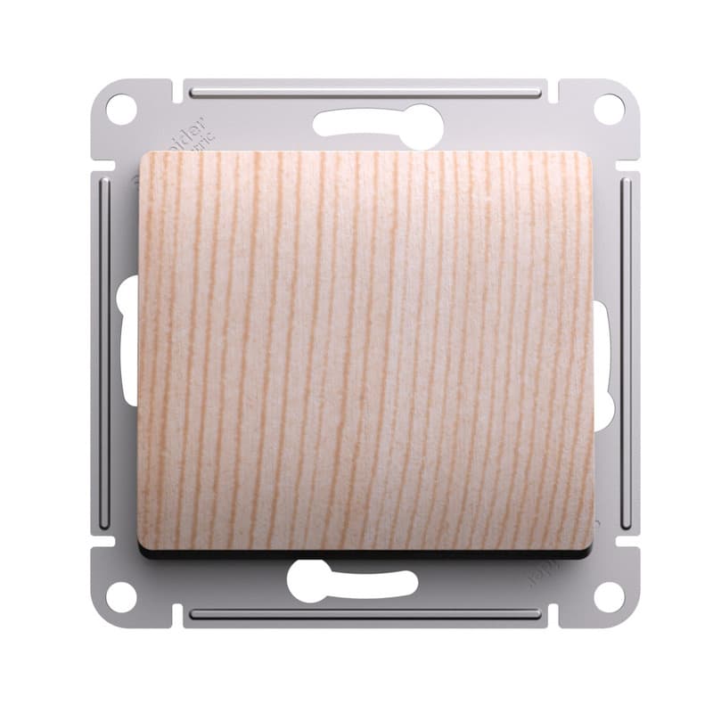 Выключатель проходной одноклавишный Schneider Electric Glossa рисунок сосна GSL001561