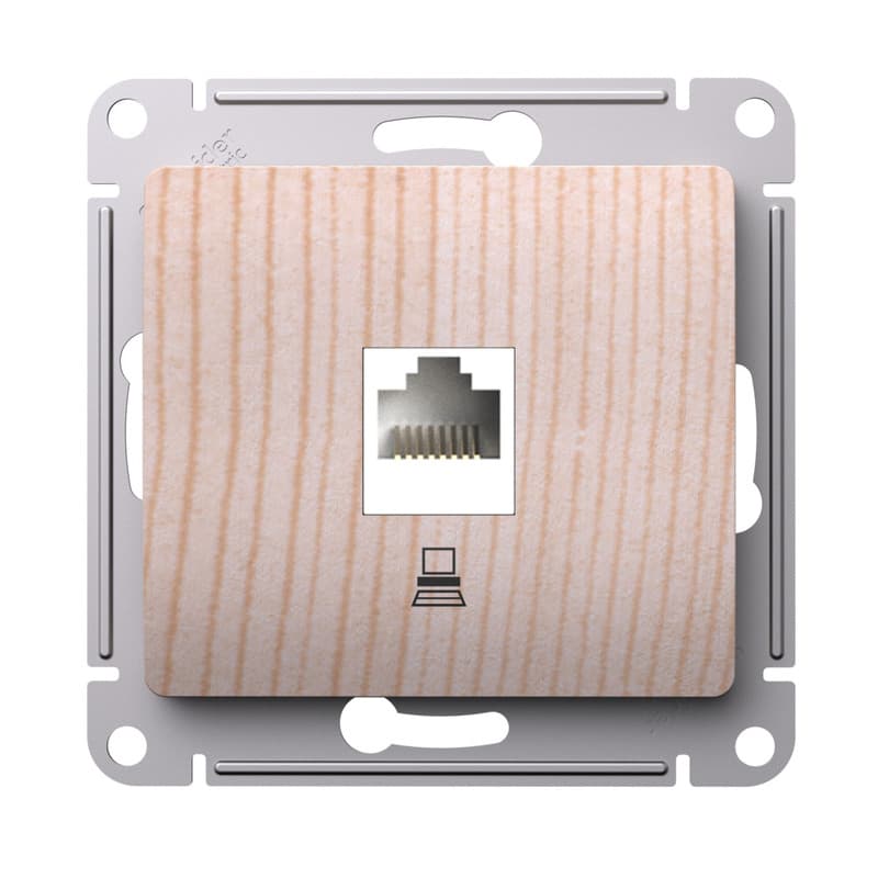 Розетка компьютерная Schneider Electric Glossa рисунок сосна RJ-45 GSL001581K