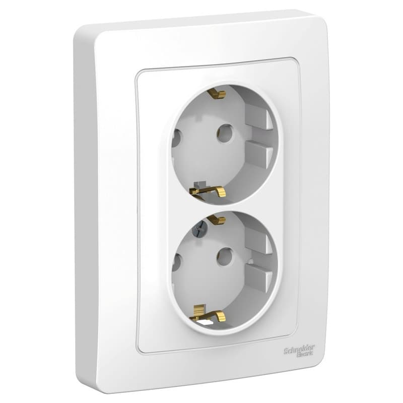 Розетка двойная с заземлением Schneider Electric Blanca белый BLNRS001021