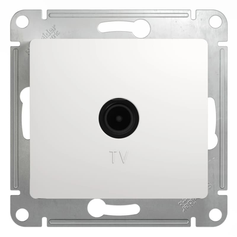 Розетка телевизионная проходная Systeme Electric (Schneider) Glossa, цвет белый