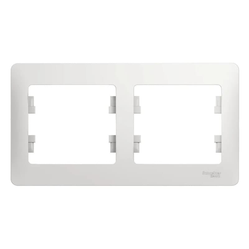 Рамка двухместная (2-постовая) Systeme Electric (Schneider) Glossa, цвет белый