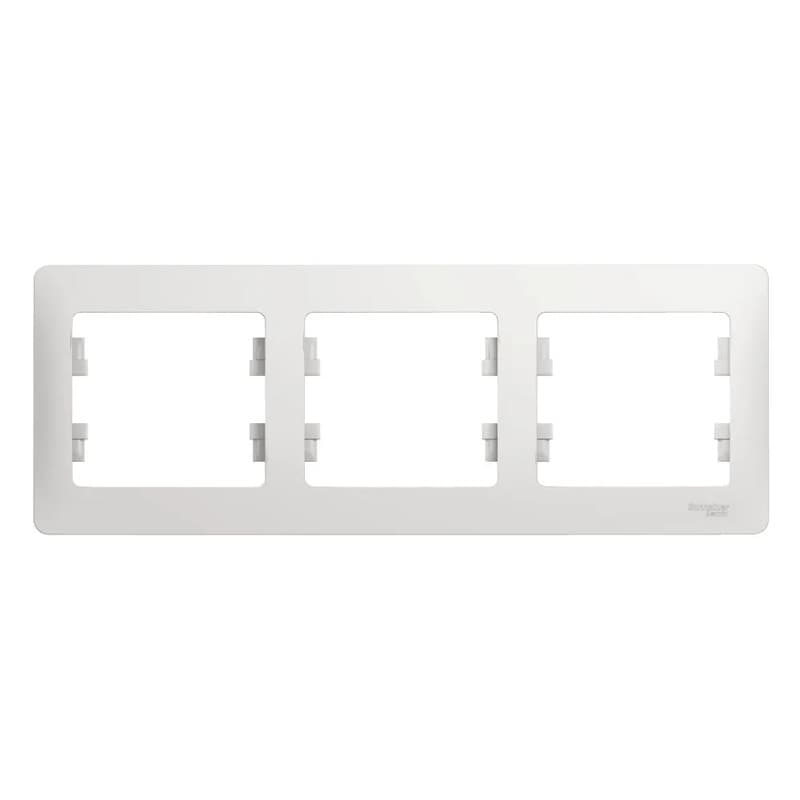Рамка трехместная (3-постовая) Systeme Electric (Schneider) Glossa, цвет белый