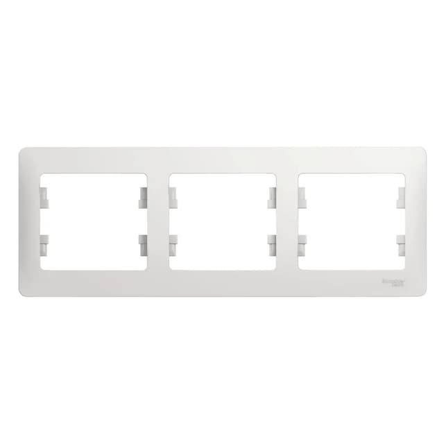 Рамка трехместная (3-постовая) Systeme Electric (Schneider) Glossa, цвет белый