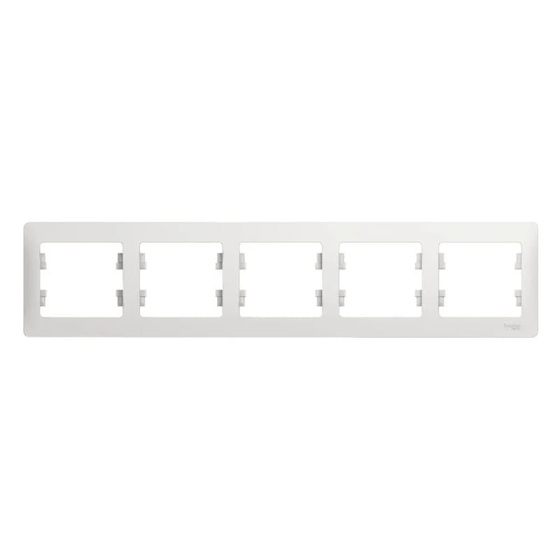Рамка пятиместная (5-постовая) Systeme Electric (Schneider) Glossa, цвет белый