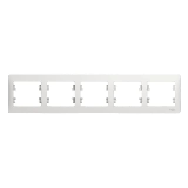 Рамка пятиместная (5-постовая) Systeme Electric (Schneider) Glossa, цвет белый