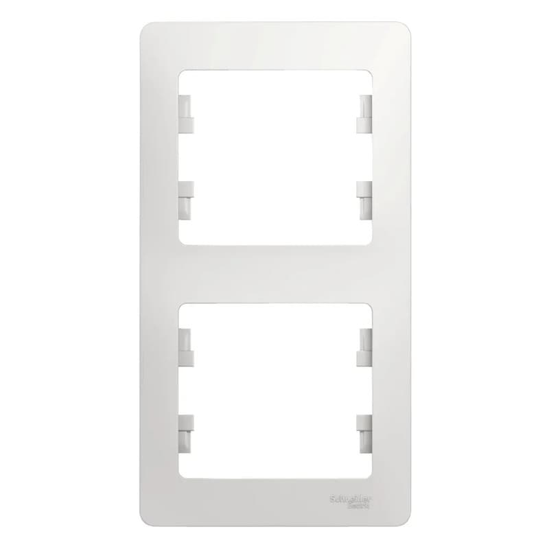 Рамка вертикальная двухместная (2-постовая) Systeme Electric (Schneider) Glossa, цвет белый