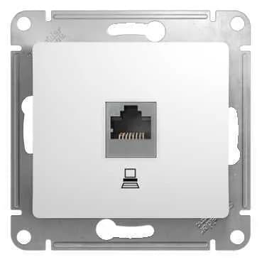 Розетка компьютерная (RJ45, интернет) Systeme Electric (Schneider) Glossa, цвет белый