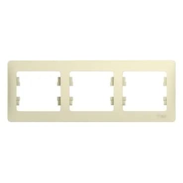 Рамка трехместная (3-постовая) Systeme Electric (Schneider) Glossa, цвет бежевый
