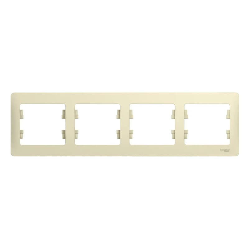 Рамка четырехместная (4-постовая) Systeme Electric (Schneider) Glossa, цвет бежевый