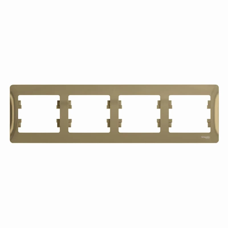 Рамка четырехместная (4-постовая) Systeme Electric (Schneider) Glossa, цвет титан