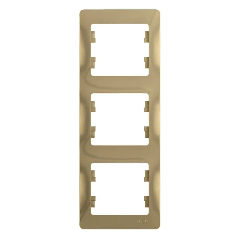 Рамка вертикальная трехместная (3-постовая) Systeme Electric (Schneider) Glossa, цвет титан