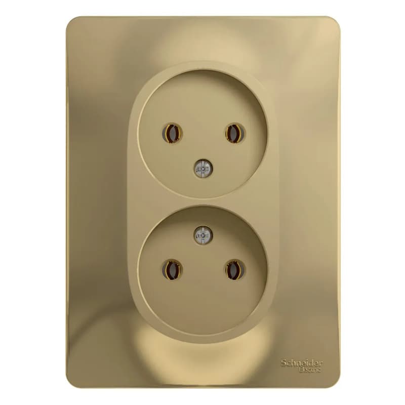 Розетка двойная силовая без заземления Systeme Electric (Schneider) Glossa, цвет титан