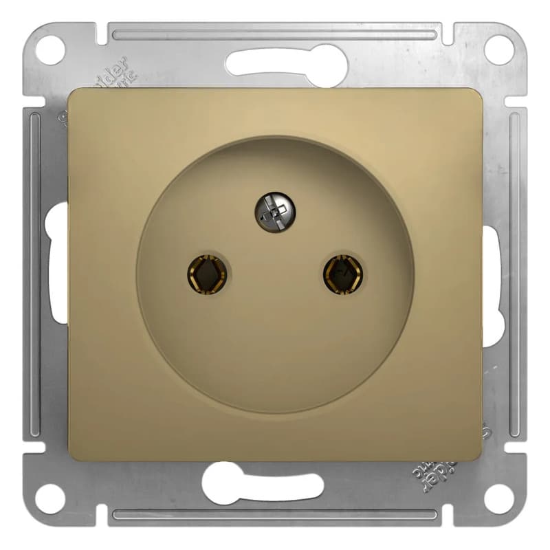 Розетка силовая без заземления Systeme Electric (Schneider) Glossa, цвет титан
