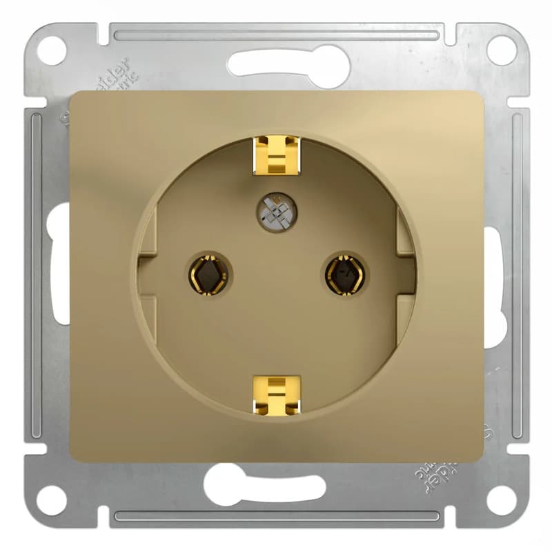 Розетка силовая с заземлением Systeme Electric (Schneider) Glossa, цвет титан