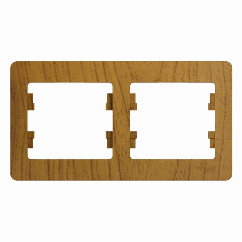 Рамка на 2 модуля для розеток и выключателей Systeme Electric (Schneider) Glossa, серия Glossa, цвет дуб, артикул GSL000502