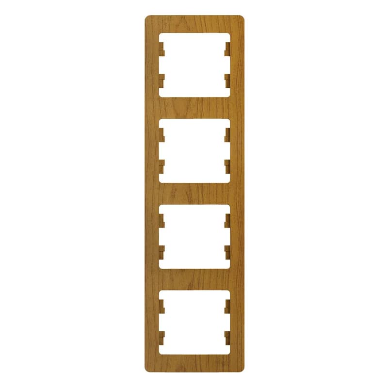 Вертикальная рамка на 4 модуля Systeme Electric (Schneider) Glossa, цвет дуб, артикул GSL000508