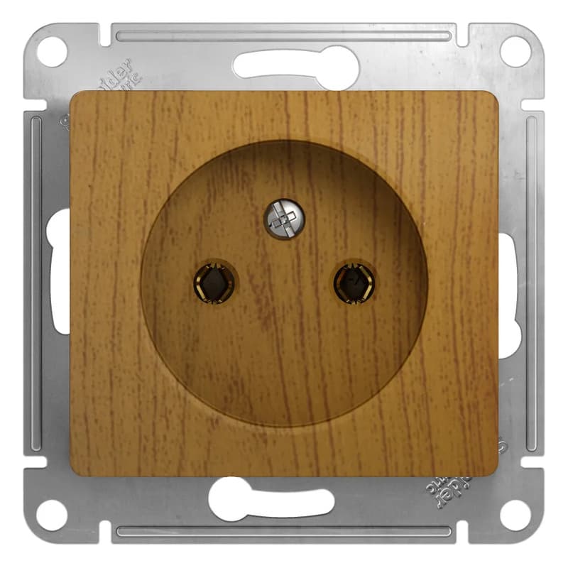 Розетка силовая без заземления Systeme Electric (Schneider) Glossa, цвет дуб