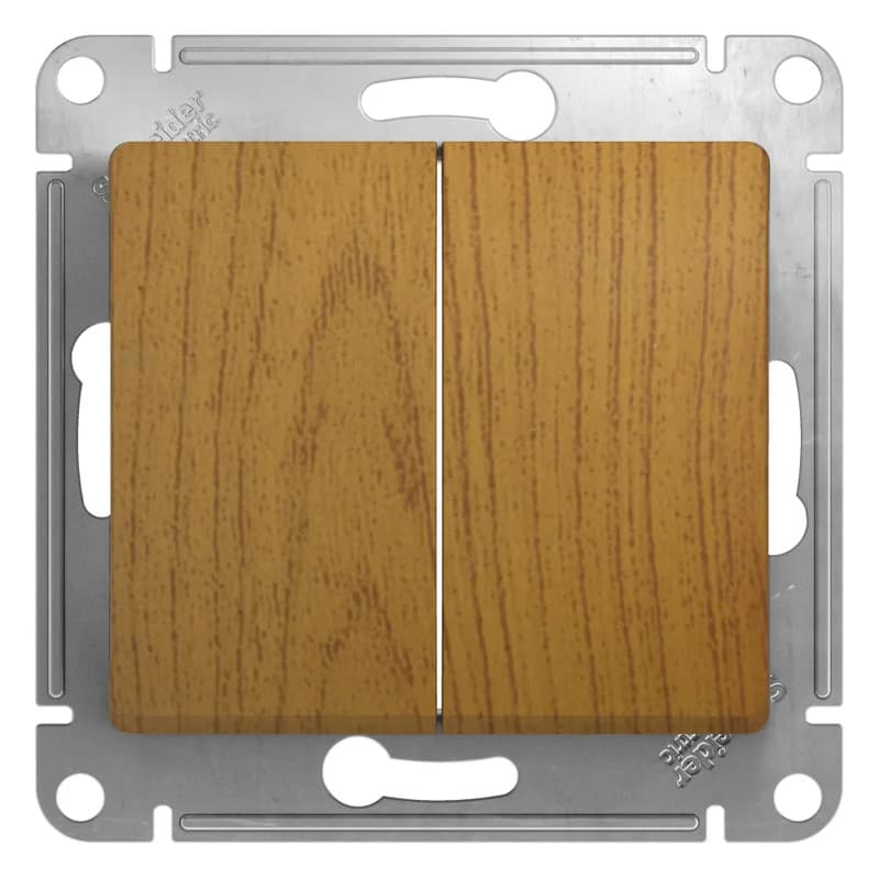 Выключатель двухклавишный Systeme Electric (Schneider) Glossa, цвет дуб