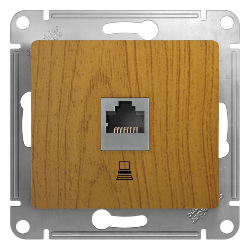 Розетка компьютерная (RJ45, интернет) Systeme Electric (Schneider) Glossa, цвет дуб