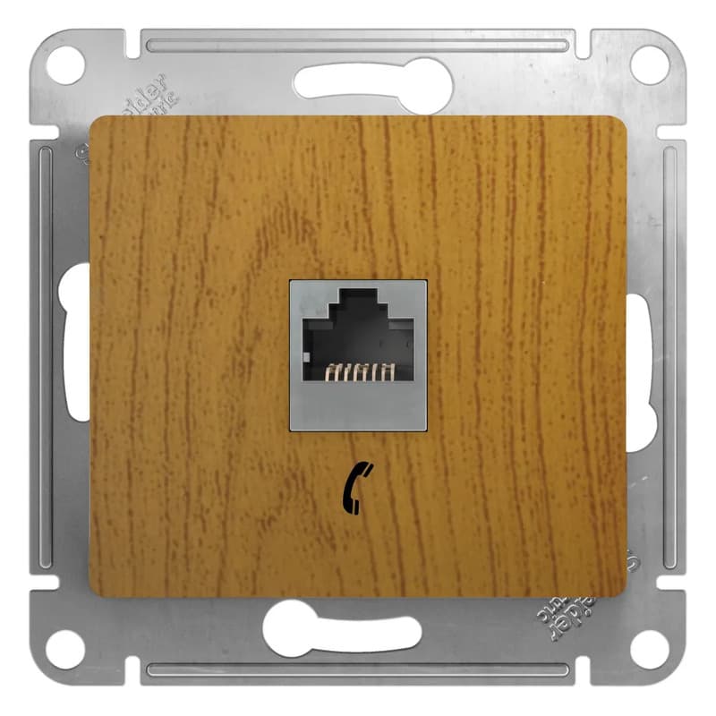 Розетка телефонная Systeme Electric (Schneider) Glossa, цвет дуб