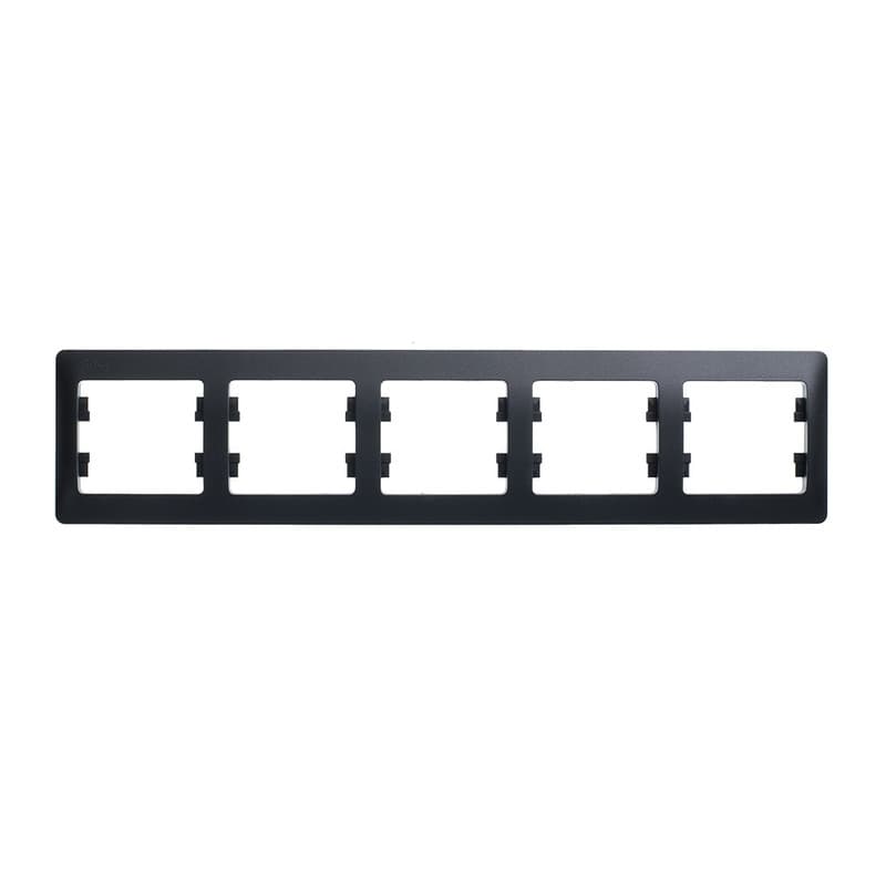 Рамка 5-местная Schneider Electric Glossa антрацит GSL000705 для большого блока из пяти устройств