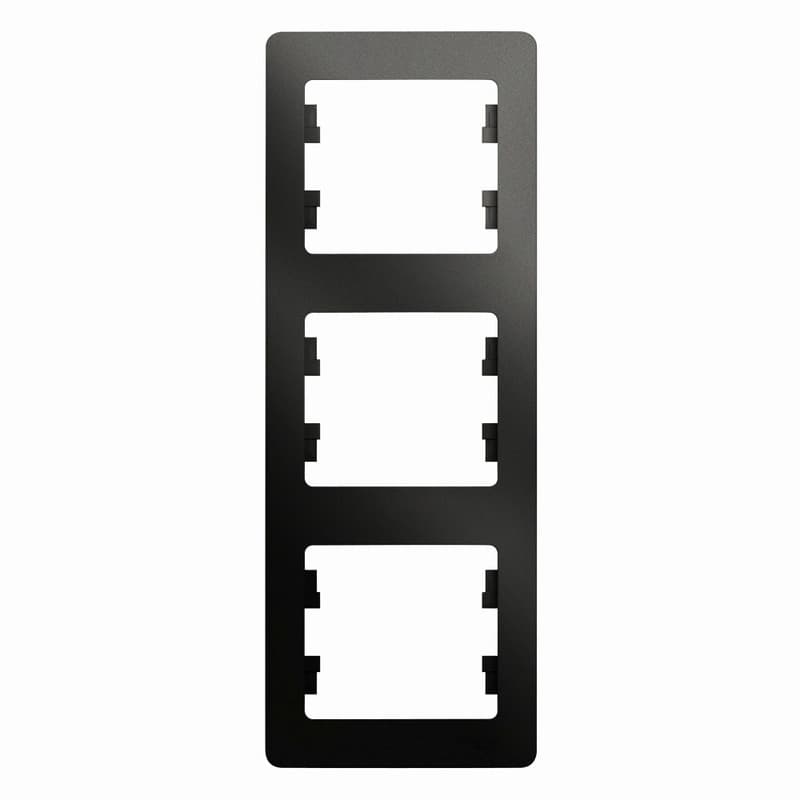 Рамка вертикальная 3-местная Schneider Electric Glossa антрацит GSL000707 для монтажа в столбик