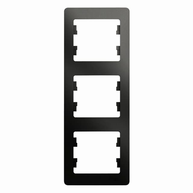 Рамка вертикальная 3-местная Schneider Electric Glossa антрацит GSL000707 для монтажа в столбик