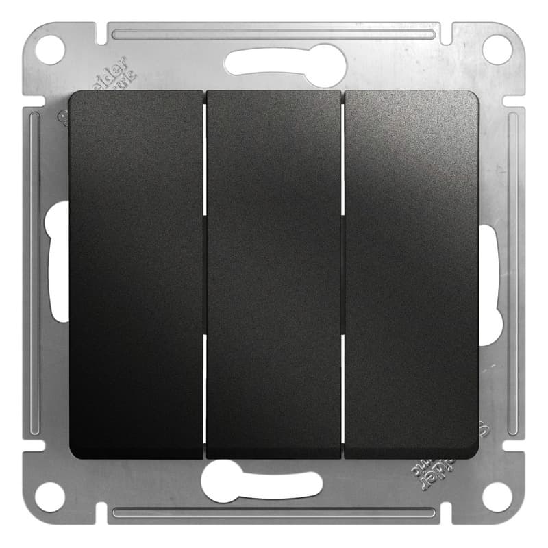 Выключатель трехклавишный Schneider Electric Glossa антрацит GSL000731 для света