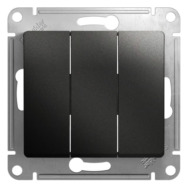 Выключатель трехклавишный Schneider Electric Glossa антрацит GSL000731 для света