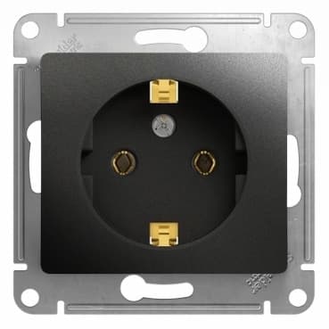 Розетка Schneider Electric Glossa антрацит с заземлением GSL000743 для безопасного подключения