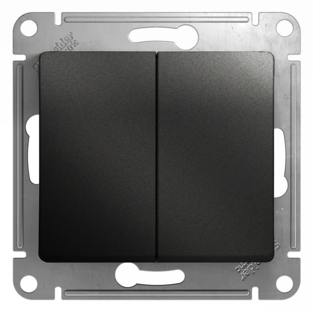 Выключатель двухклавишный Schneider Electric Glossa антрацит GSL000751 для света