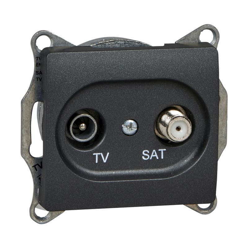 Розетка TV-SAT оконечная Schneider Electric Glossa антрацит для телевизора и спутника GSL000797