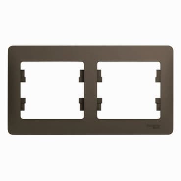 Рамка 2-местная Schneider Electric Glossa цвет шоколад GSL000802 для блока розеток и выключателей