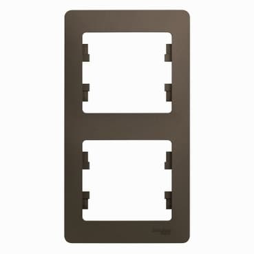 Рамка вертикальная 2-местная Schneider Electric Glossa цвет шоколад GSL000806 для установки друг над другом