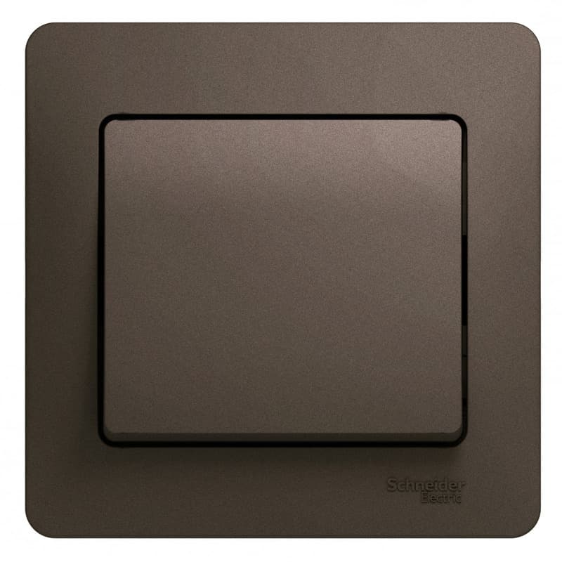 Выключатель 1-клавишный Schneider Electric Glossa цвет шоколад с рамкой в комплекте GSL000812