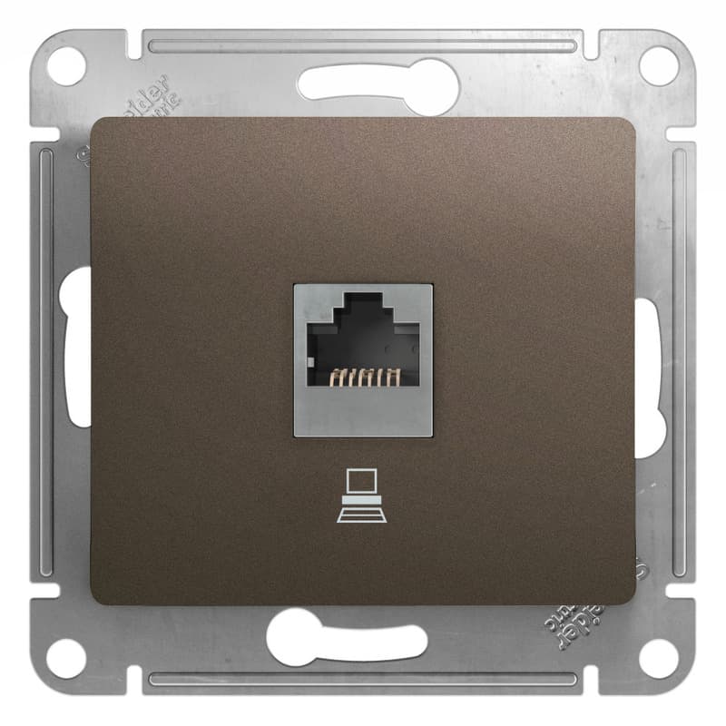 Розетка компьютерная Schneider Electric Glossa цвет шоколад RJ-45 GSL000881K