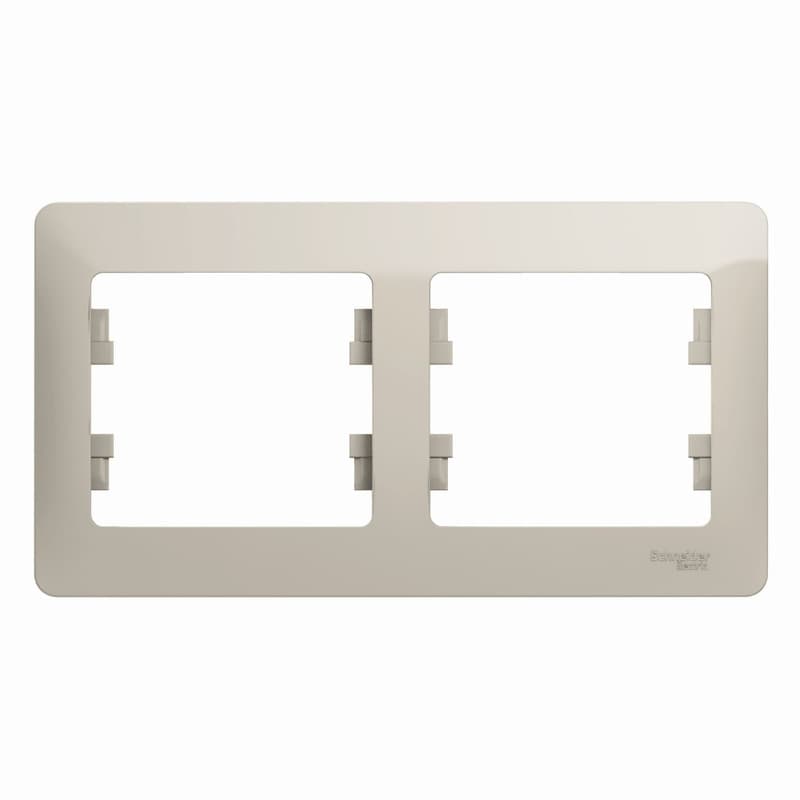 Рамка 2-местная Schneider Electric Glossa молочный цвет GSL000902 для блока розеток и выключателей