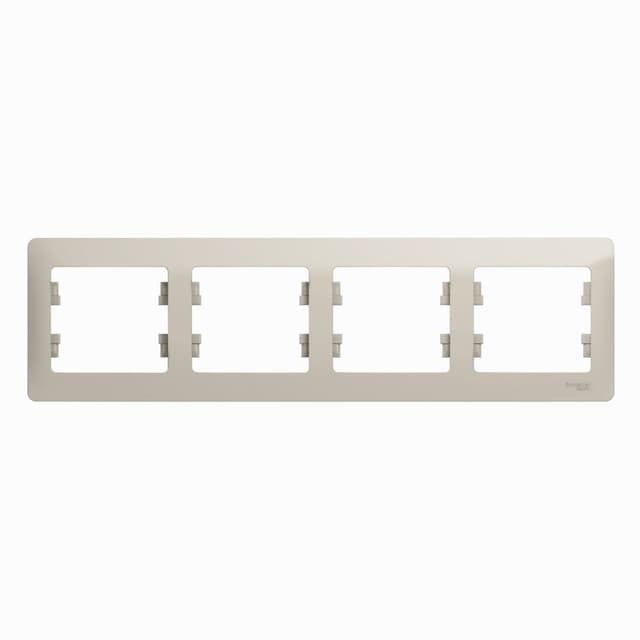 Рамка 4-местная Schneider Electric Glossa молочный цвет GSL000904 для блока из четырех устройств