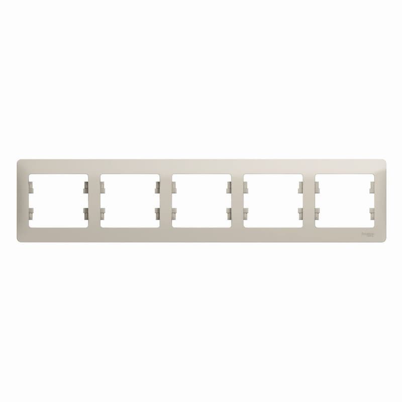Рамка 5-местная Schneider Electric Glossa молочный цвет GSL000905 для большого блока из пяти устройств
