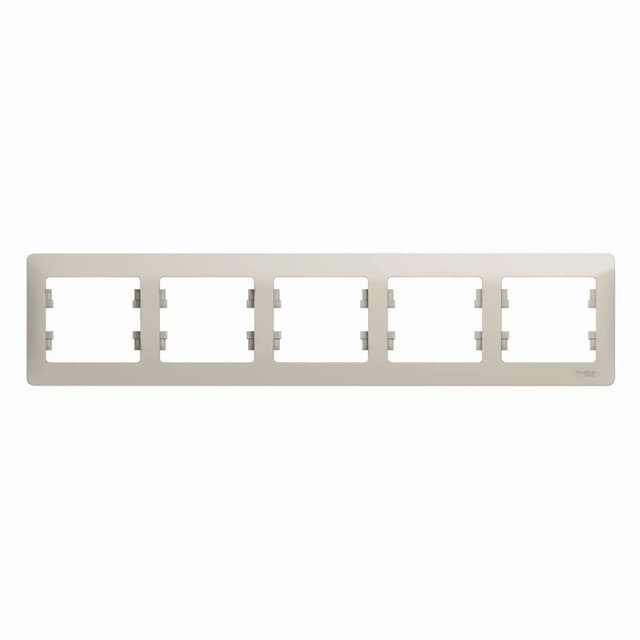 Рамка 5-местная Schneider Electric Glossa молочный цвет GSL000905 для большого блока из пяти устройств