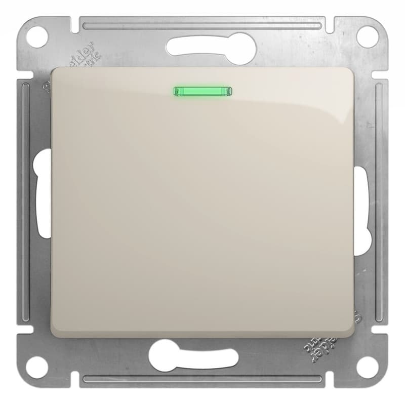 Выключатель одноклавишный с подсветкой Schneider Electric Glossa молочный цвет GSL000913