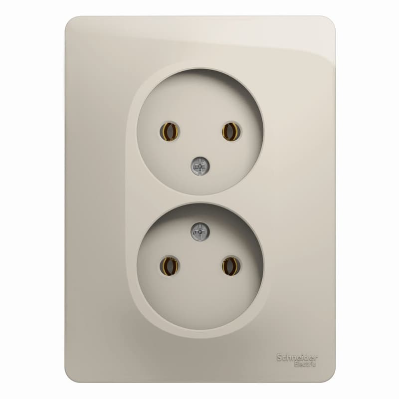 Розетка двойная без заземления Schneider Electric Glossa молочный цвет GSL000920