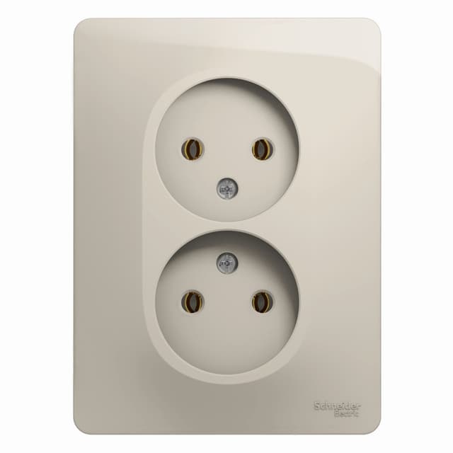 Розетка двойная без заземления Schneider Electric Glossa молочный цвет GSL000920