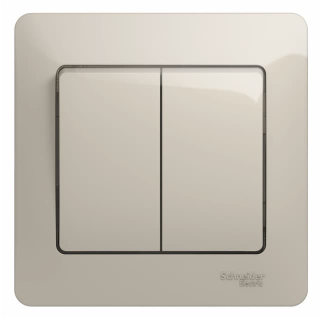 Выключатель 2-клавишный Schneider Electric Glossa молочный цвет с рамкой GSL000952