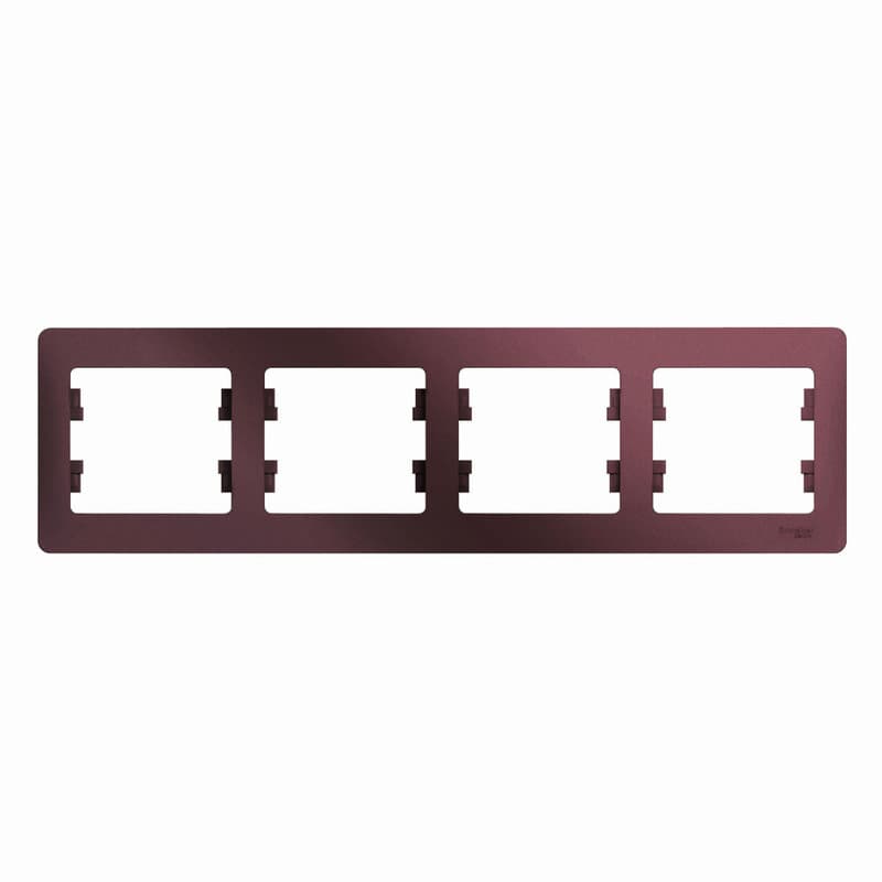 Рамка 4-местная Schneider Electric Glossa баклажановый цвет GSL001104 для блока из четырех устройств