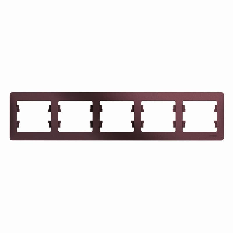 Рамка 5-местная Schneider Electric Glossa баклажановый цвет GSL001105 для большого блока из пяти устройств