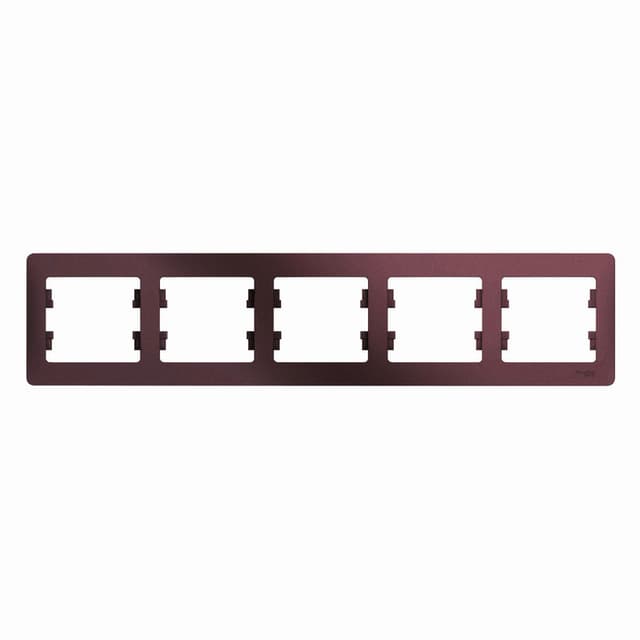 Рамка 5-местная Schneider Electric Glossa баклажановый цвет GSL001105 для большого блока из пяти устройств